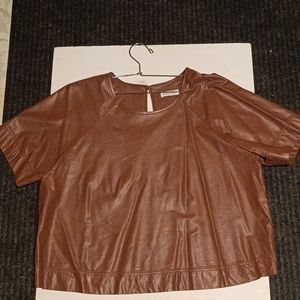 FAUX LEATHER TOP